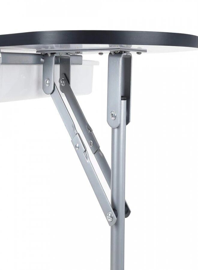 صالون سيستيم طاولة مانيكير متحركة محمولة مع مسند للذراع ودرج لون ابيض - Image 2