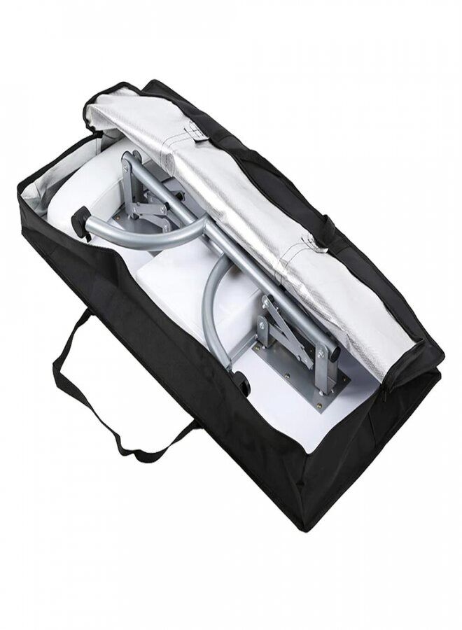 صالون سيستيم طاولة مانيكير متحركة محمولة مع مسند للذراع ودرج لون ابيض - Image 4