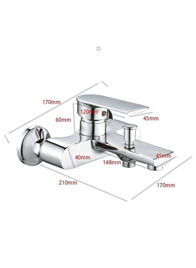 خلاط دش  للحمام والاستحمام ساخن و بارد مصنوع من سبائك الزنك  مضاد للصدأ اللون  كروم - Image 2