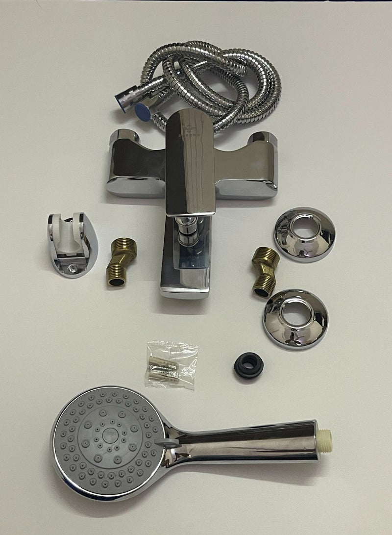 خلاط دش  للحمام والاستحمام ساخن و بارد مصنوع من سبائك الزنك  مضاد للصدأ اللون  كروم - Image 5