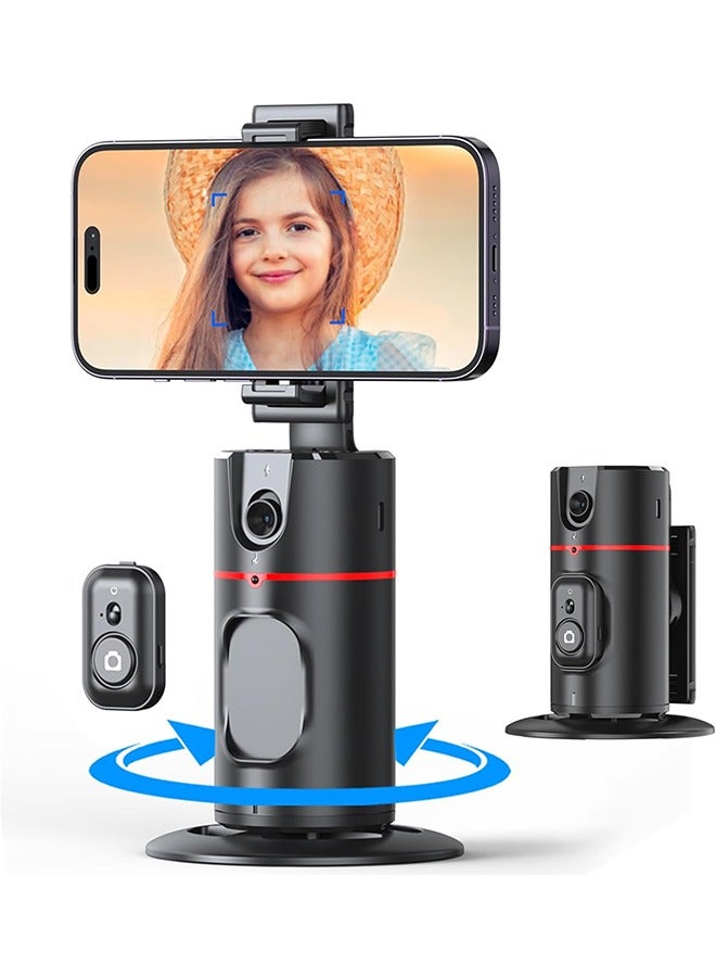 حامل هاتف بتتبع تلقائي، حوامل كاميرا هاتف للدوران 360°، حامل تصوير ذكي بتتبع مع عصا سيلفي عن بُعد لهواتف آيفون وأندرويد لتثبيت التصوير المباشر، بدون تطبيق، قابلة للشحن - Image 1