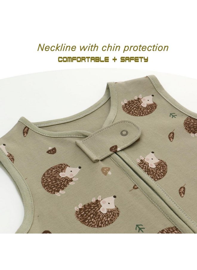 Miracle Baby - Miracle Baby Sleeping Sack with Feets TOG 0.5 Sleep Sack Toddler Sleep Sack with Legs 100% Cotton Sleeveless Baby Wearable Blanket Baby Sleeping Bag 12-24 Months (Green Hedgehog) - Image 1