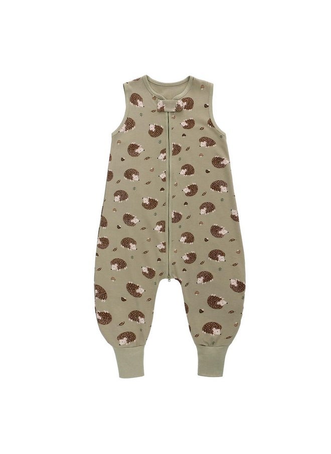 Miracle Baby - Miracle Baby Sleeping Sack with Feets TOG 0.5 Sleep Sack Toddler Sleep Sack with Legs 100% Cotton Sleeveless Baby Wearable Blanket Baby Sleeping Bag 12-24 Months (Green Hedgehog) - Image 1