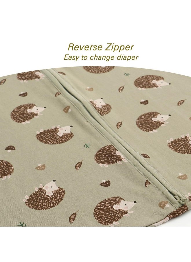 Miracle Baby - Miracle Baby Sleeping Sack with Feets TOG 0.5 Sleep Sack Toddler Sleep Sack with Legs 100% Cotton Sleeveless Baby Wearable Blanket Baby Sleeping Bag 12-24 Months (Green Hedgehog) - Image 1