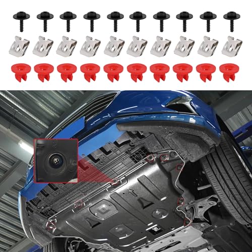 RGOAANC 30PCS T30 Engine Splash Shield Guard Undertray Cover Screws Bolt Nut Clip Kit Car Engine Screws Engine Splash Shield Retainers Compatible with Ford Escape Explorer CMax Lincoln Mondeo - Image 1