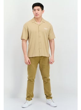 Jack Jones Men Regular Fit Graphic Print Short Sleeves Casual Shirt, Khaki  - Image 4