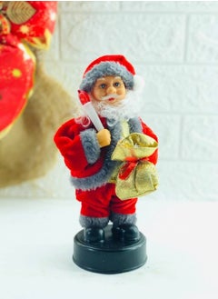 Generic Musical Animatronic Santa Claus Figurine Decorations, Fun Gift, Doll, Toy, Table Decor, Festival, Red and White 