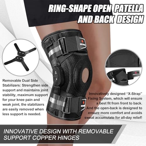 NEENCA Professional Knee Brace for Knee Pain Hinged Knee Support with Patented XStrap Fixing System Medical for Pain Relief Arthritis Meniscus Tear ACL PCL MCL Runner Sport - Image 5