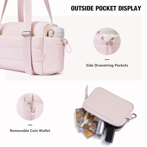 ROULENS Small Gym Bag for Women 2 Set Mini Gym Duffle Bag with Wet Compartment and Coin Wallet, Gym Tote Bag for Workout/Sport/Travel - Image 4