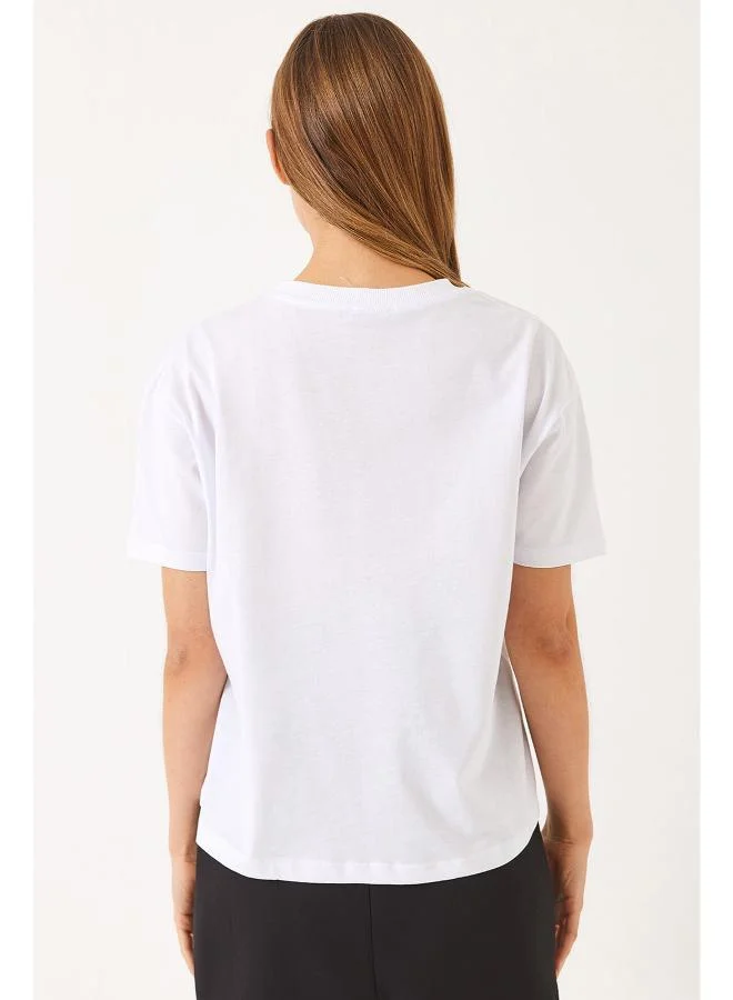 Ginger Crew Neck Bow Detail T-shirt