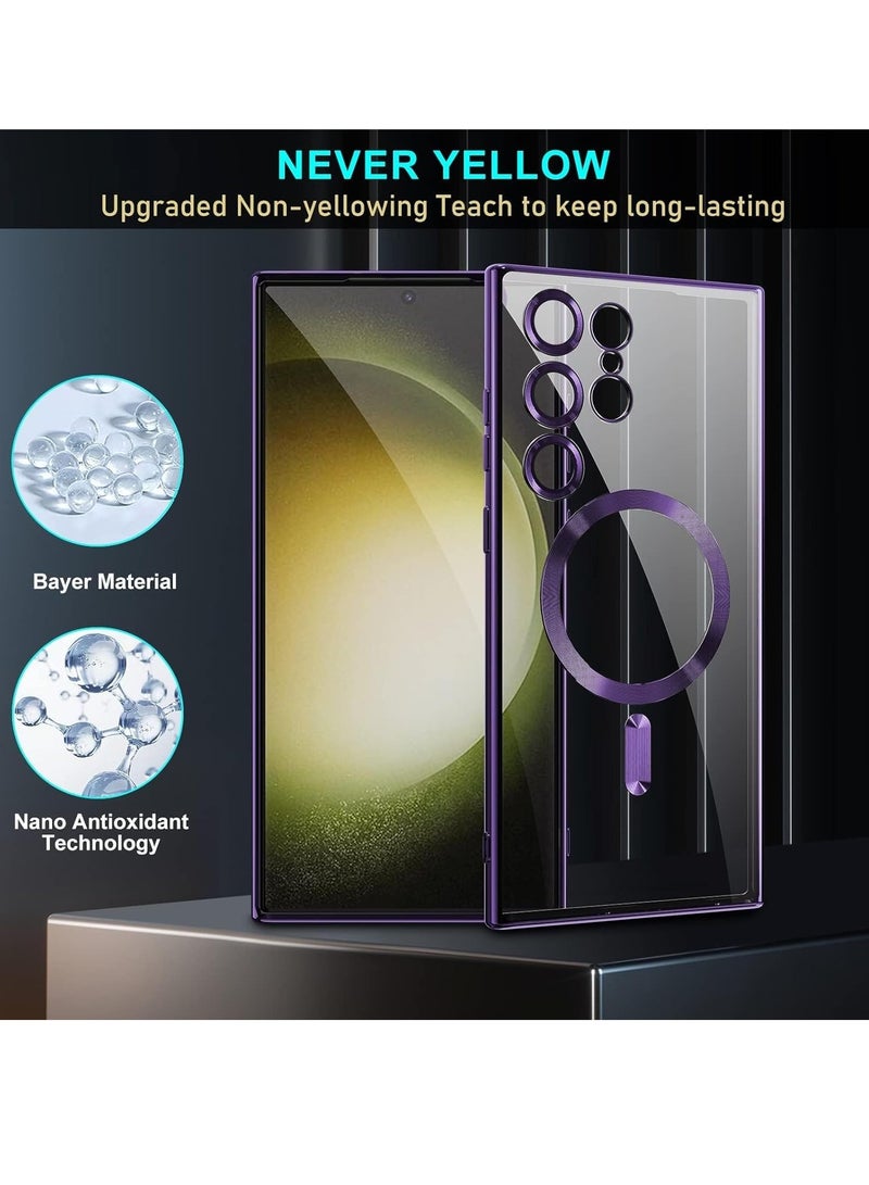 ELTRAZONE Case Compatible with Samsung Galaxy S25 Ultra 6.8" | Clear Magnetic Case for Wireless Charging | Shockproof Camera Protection | Soft TPU Bumper Cover | Scratch-Resistant & Slim Fit | Anti-Yellowing Transparent Design Purple - Image 5