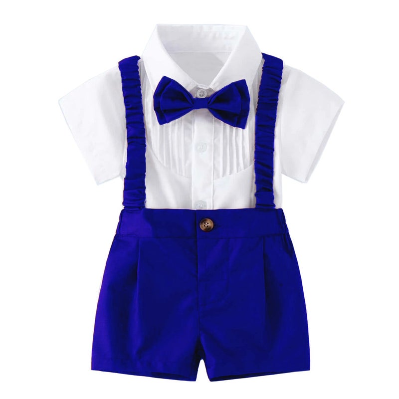 Pure Color Children'S Performance Clothing Short-Sleeved Shorts Children'S Clothing Baby Overalls Bow Suit Generation Hair - Image 2