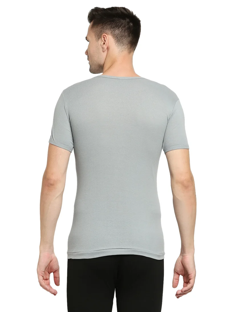 BYC MEN'S V-NECK COTTON UNDERSHIRT (PACK OF 3) - GREY