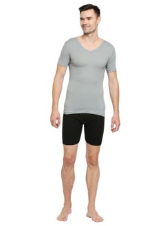 BYC MEN'S V-NECK COTTON UNDERSHIRT (PACK OF 3) - GREY  - Image 2
