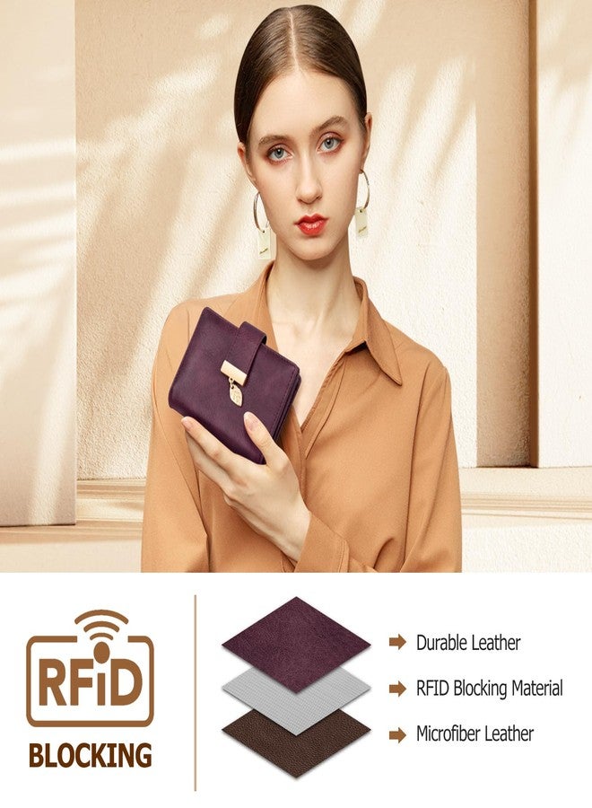 HUANLANG محافظ صغيرة للنساء من هوانلانغ، حافظة بطاقات ائتمان جلدية قابلة للحجب RFID، محفظة سيدات مع جيب بسحاب ونافذة للهوية - Image 4