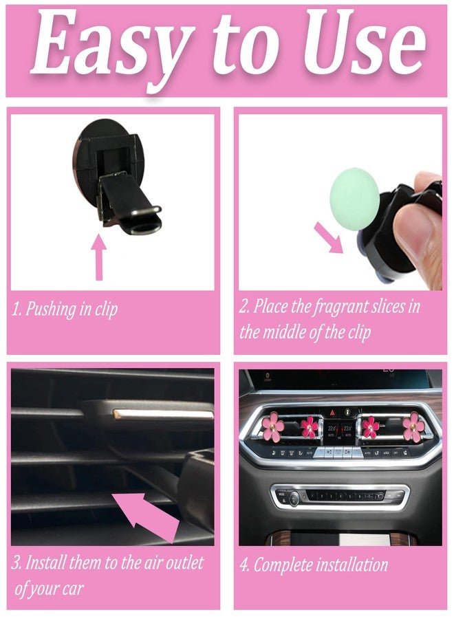 OBTANIM 6 Pack Colorful Daisy Flower Car Air Vent Clips Car Air Outlet Freshener Clip for Car Interior Decoration Accessories (Black, White, Red) - Image 4