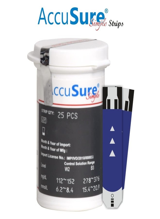 AccuSure Simple Blood Glucose Test Strip - 25 Strips | TD-4183 | Black - Image 2