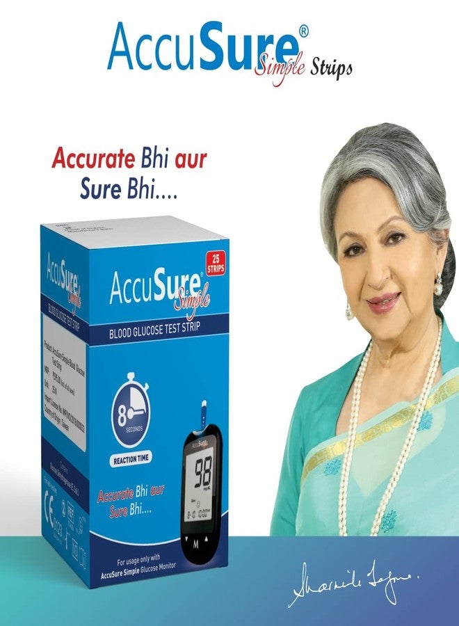 AccuSure Simple Blood Glucose Test Strip - 25 Strips | TD-4183 | Black - Image 5
