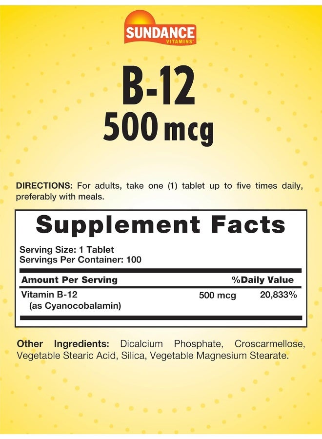 Sundance B-12 500 mcg Tablets for Adults - Image 2