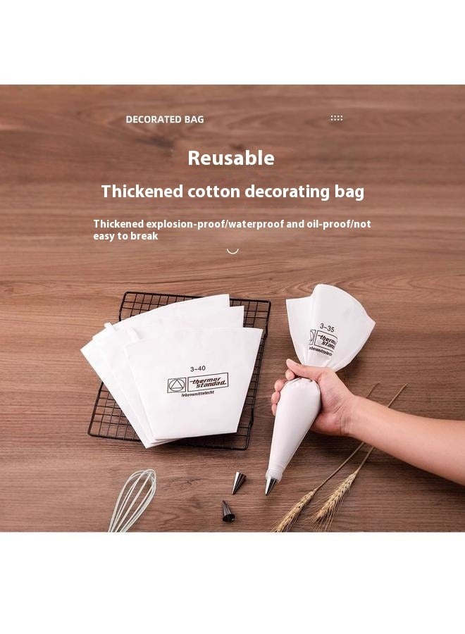 3 Pcs Reusable Piping Bags Canvas Pastry Bag ,Canvas Piping Bag Icing Frosting Bag Non-Slip Pastry Bags Canvas Cake Decorating Bags - Image 2