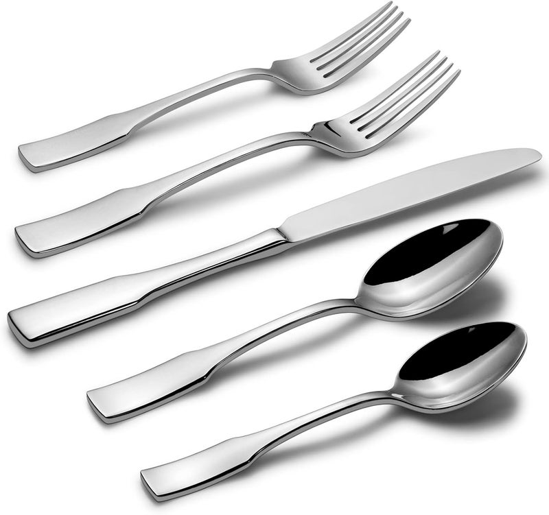 Alata Kate 20Piece Silverware Set Stainless Steel Flatware SetService for 4Mirror Polished Cutlery SetDishwasher Safe - Image 1