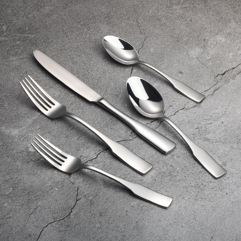 Alata Kate 20Piece Silverware Set Stainless Steel Flatware SetService for 4Mirror Polished Cutlery SetDishwasher Safe - Image 2