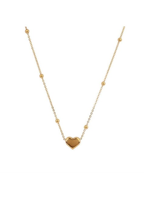 Minimalist Titanium Steel Heart Pendant Necklace for Women – Non-Fading, Elegant Collarbone Chain