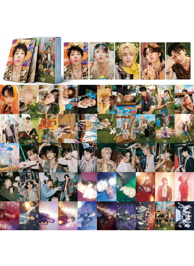 EHOME 55 Pcs Kpop SEVENTEEN New 11th Mini Album (SEVENTEENTH HEAVEN) Lomo Cards Seventeen Card Postcard Photocards with Greeting Card For Fans Collection Gifts  - Image 2