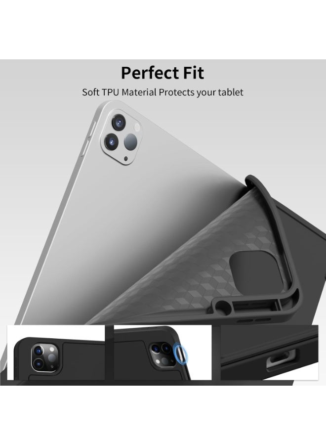 LEDIN Case for iPad Air 13 Inch (2025/2024, M3/M2), iPad Pro 12.9 Inch (6th/5th Gen, 2022/2021) with Pencil Holder, Slim Smart Cover with Soft TPU Back, Support Touch ID & Auto Wake/Sleep - Image 5