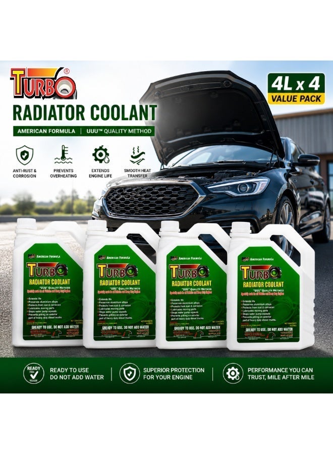 Turbo Radiator Coolant Green 4L (Pack of 4) – Premium Ready-to-Use Engine Cooling Fluid | High-Performance Heat Dissipation & Rust Protection for All Cars & SUVs (No Dilution Required) - Image 5