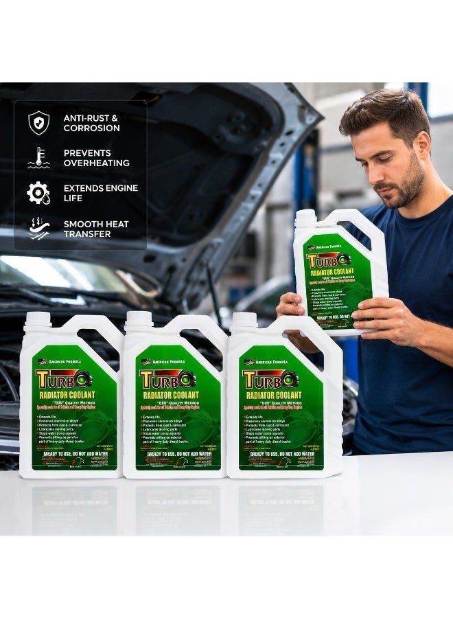 Turbo Radiator Coolant Green 4L (Pack of 4) – Premium Ready-to-Use Engine Cooling Fluid | High-Performance Heat Dissipation & Rust Protection for All Cars & SUVs (No Dilution Required) - Image 4