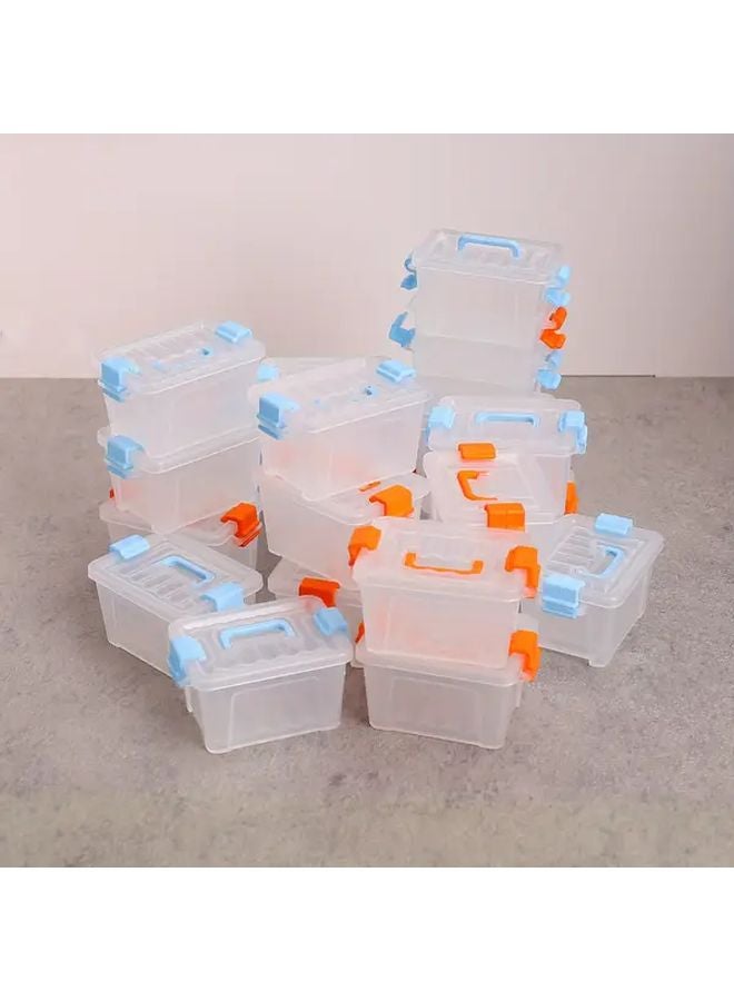 5Pcs Blue Mini Storage Boxes With Handles Durable Plastic Organizer For Dollhouse - Image 2