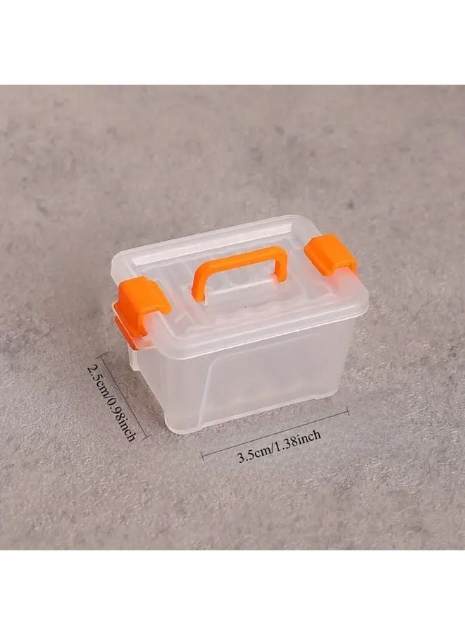5Pcs Blue Mini Storage Boxes With Handles Durable Plastic Organizer For Dollhouse - Image 3