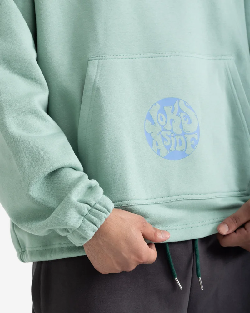 JOKES ASIDE Pastel Green LOGO Hoodie