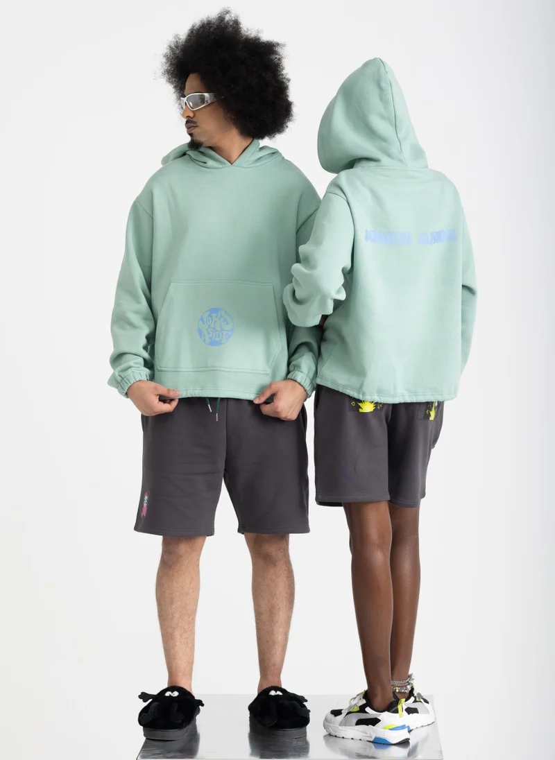 JOKES ASIDE Pastel Green LOGO Hoodie
