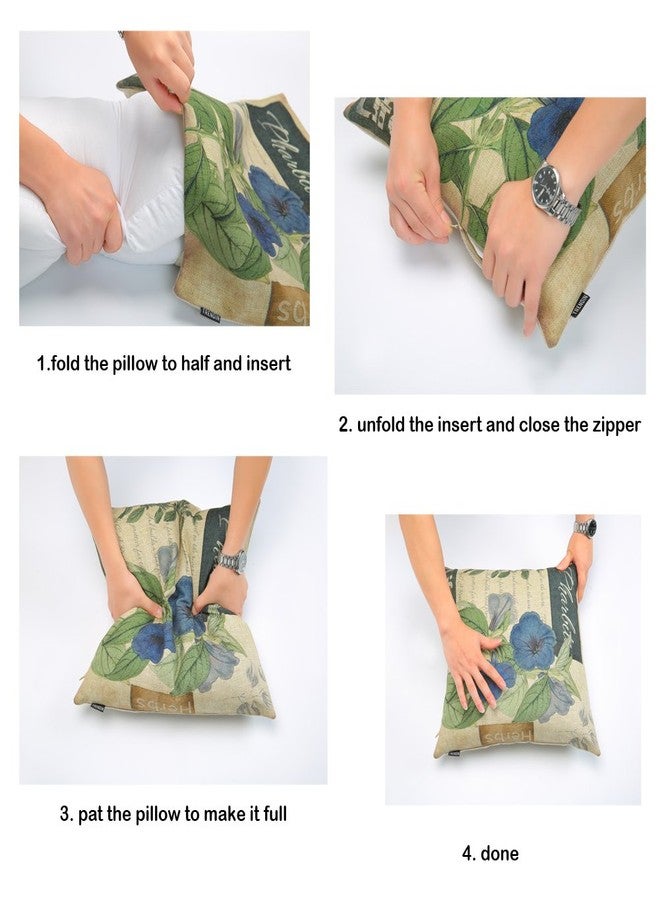 TRENDIN Cotton Linen Decorative Pillow Cover Rustic Cushion Cover for Couch, 18x18 inch(45x45cm), Bird and Egg Design PL217TR - Image 5