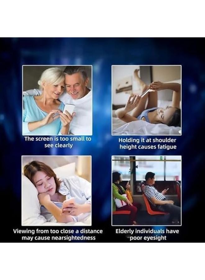 Red 3D HD Screen Magnifier Foldable Mobile Phone Projector For Movies Videos Games - Image 5