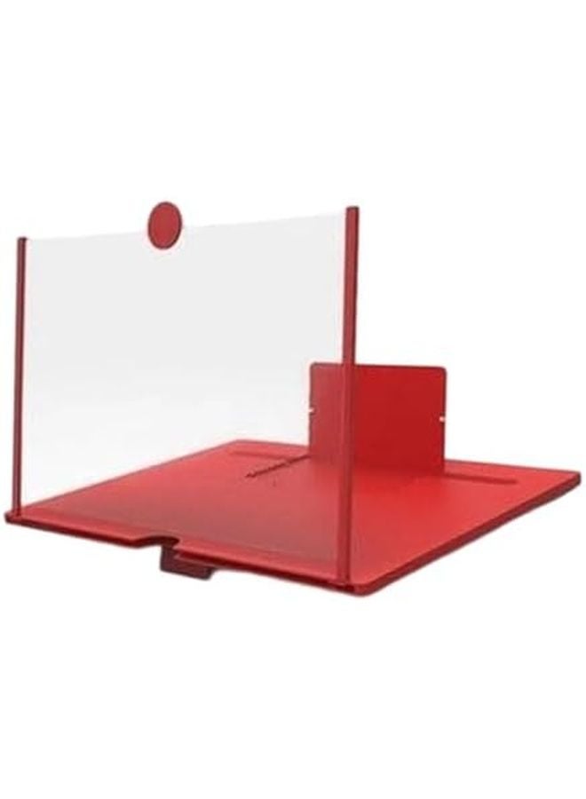 Red 3D HD Screen Magnifier Foldable Mobile Phone Projector For Movies Videos Games - Image 2
