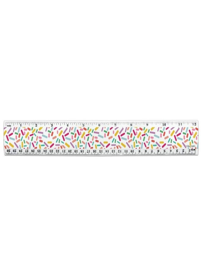 GRAPHICS & MORE Colorful Confetti Sprinkles 12 Inch Standard and Metric Plastic Ruler - Image 1