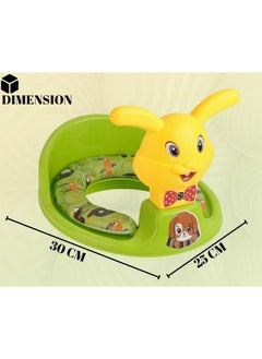 Nabhya Kids Toilet Trainer Baby Potty Seat With Rabbit Handle And Back Support Toilet Seat For Girls & Boys (Green)  - Image 3