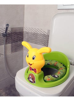 Nabhya Kids Toilet Trainer Baby Potty Seat With Rabbit Handle And Back Support Toilet Seat For Girls & Boys (Green)  - Image 1