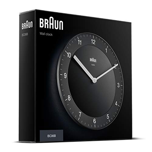 Braun Classic Analogue Wall Clock with Quiet Quartz Movement, Easy to Read, 20cm Diameter in Black, Model BC06B. - Image 4