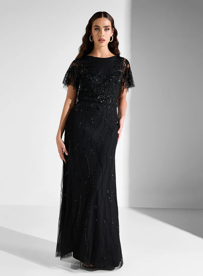 Namshi x Sequin Overlay Gown Dress