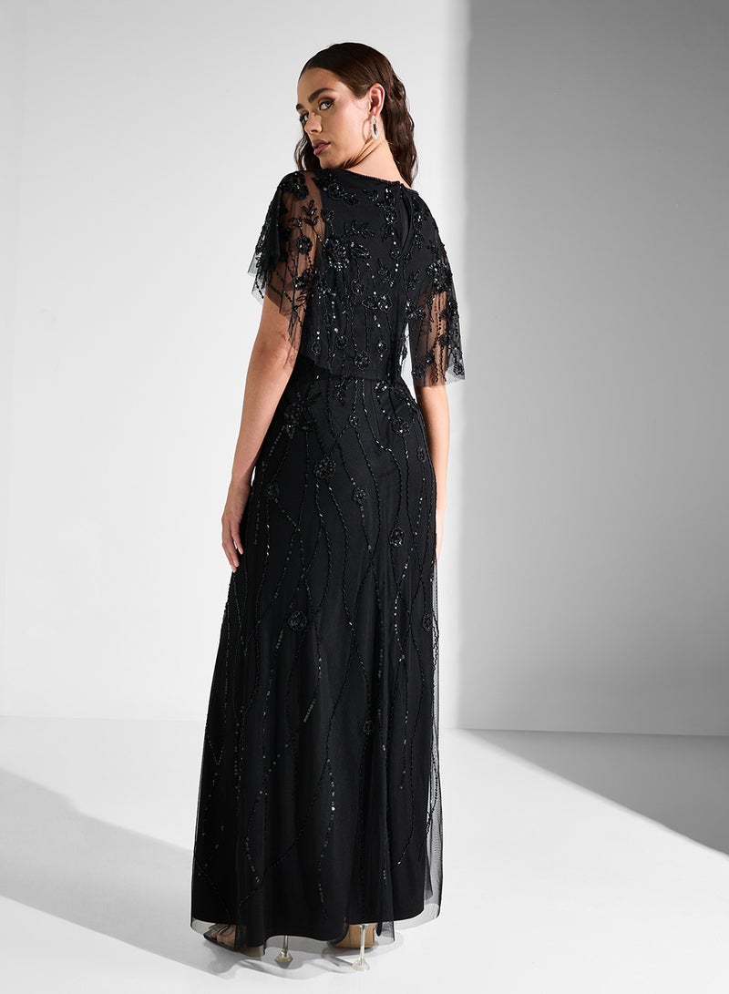 Namshi x Sequin Overlay Gown Dress - Image 2
