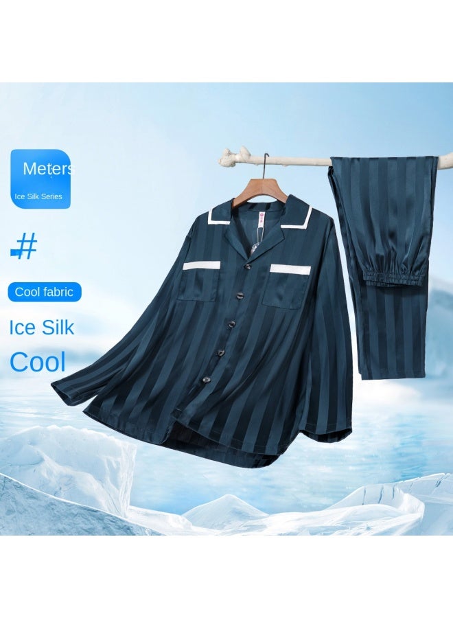 Fenton طقم ملابس نوم للرجال بياقة مشقوقة - ملابس نوم طويلة الأكمام فاخرة للارتداء الخارجي الأنيق - Image 1