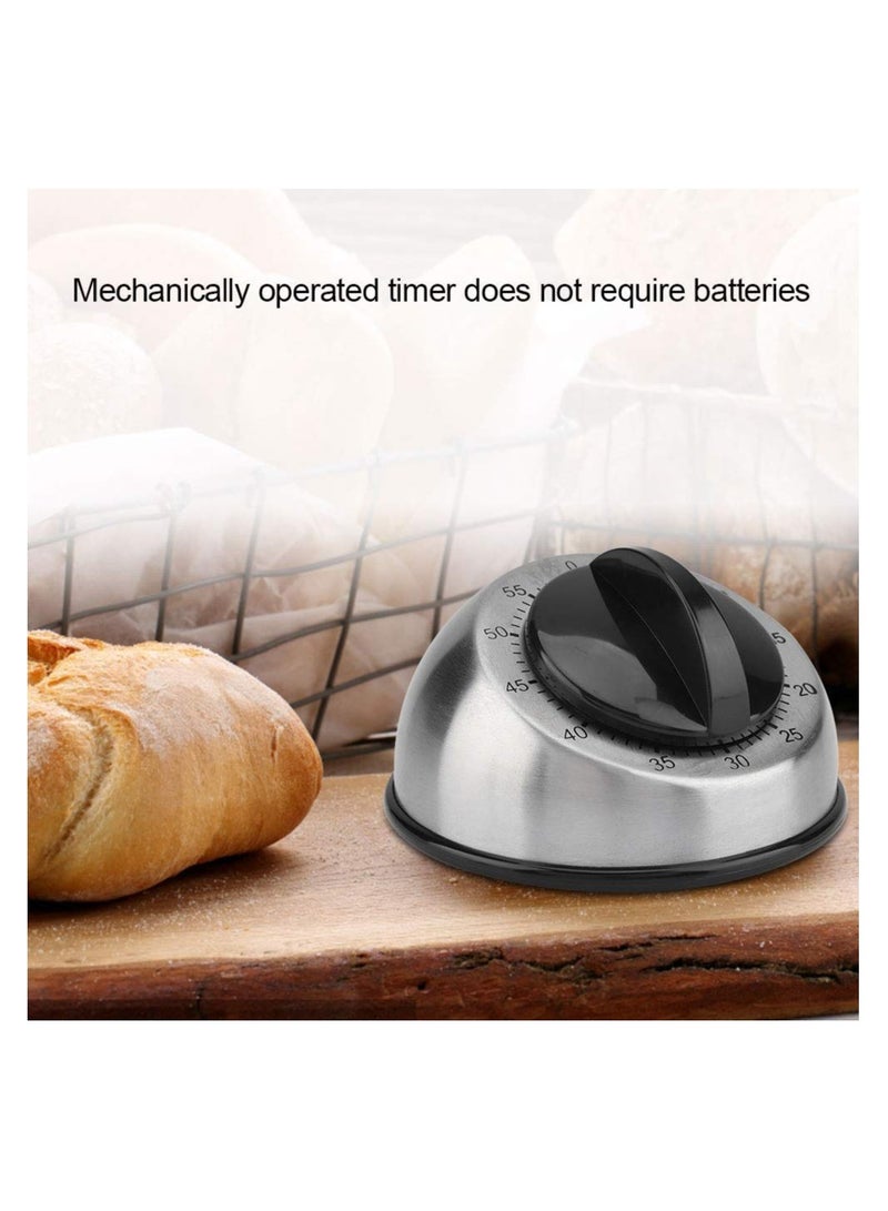 SYOSI Stainless Steel Mechanical Kitchen Timer for Cooking, 60 Minutes Loud Alarm Cooking Timer Classic Mechanical Timer Cooking Timer  Time Management Tool, Easy to Read Operate for Baking and Grilling - Image 5