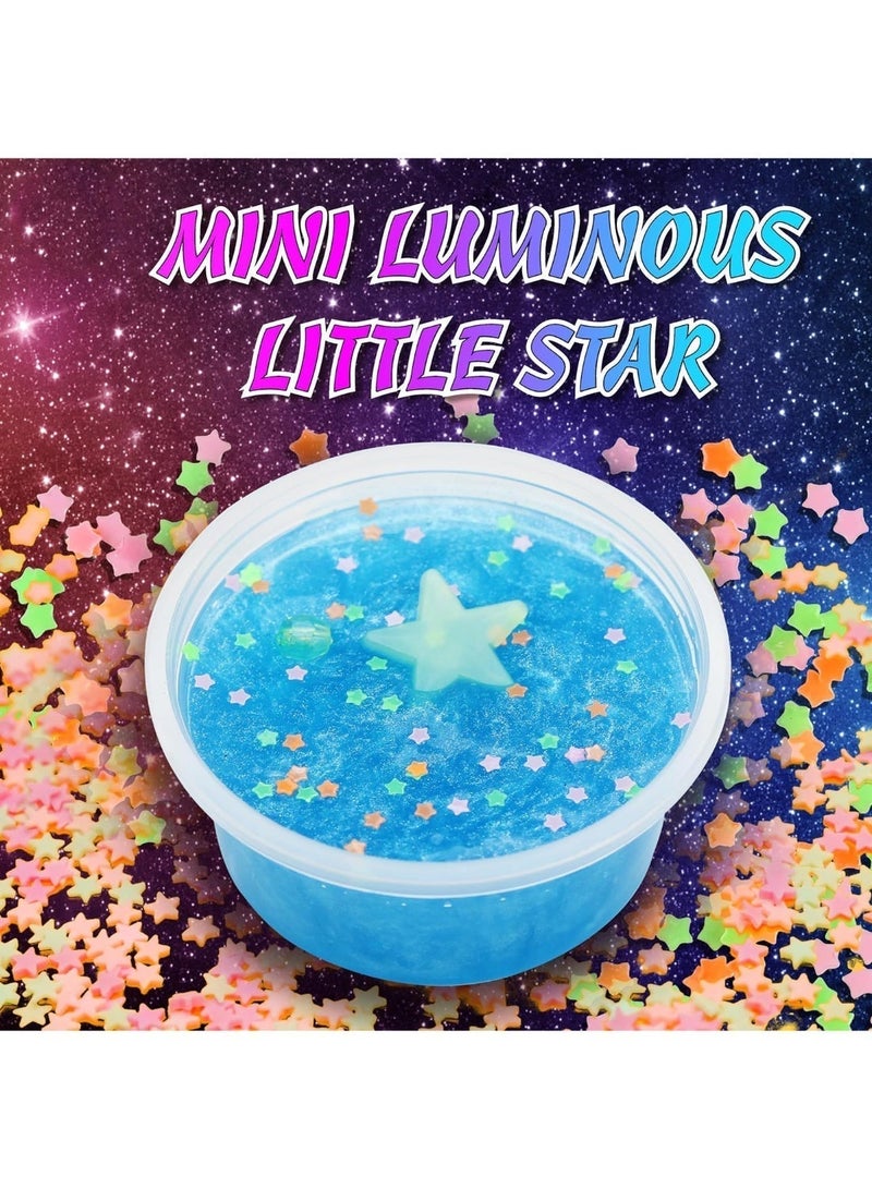 Moonmen Galaxy Slime Kit, with Glow in The Dark Stickers,Making Butter Slime, Dark Powder to Make Glitter & Galactic Slime, Stress Relief Toys, Party Favors for Kids, for Girls Boys - Image 5