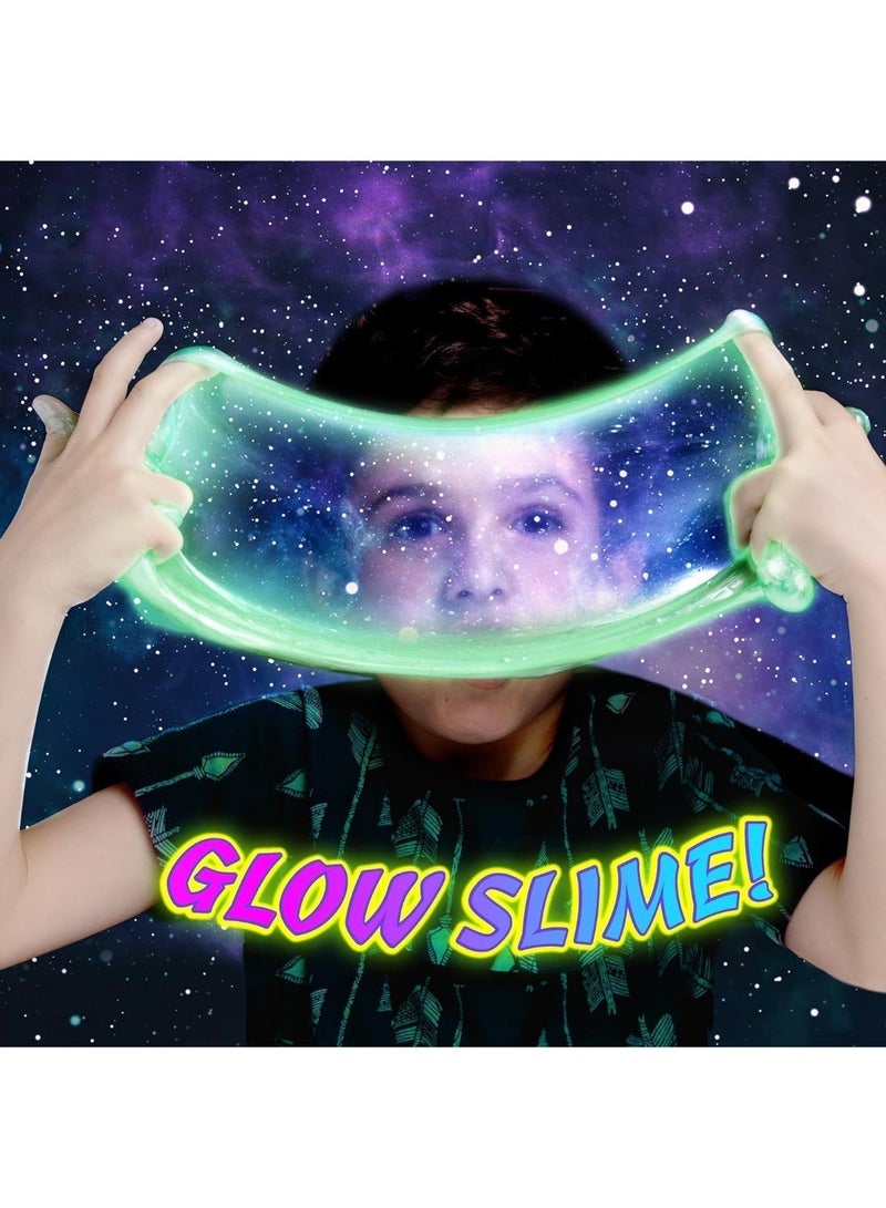 Moonmen Galaxy Slime Kit, with Glow in The Dark Stickers,Making Butter Slime, Dark Powder to Make Glitter & Galactic Slime, Stress Relief Toys, Party Favors for Kids, for Girls Boys - Image 2