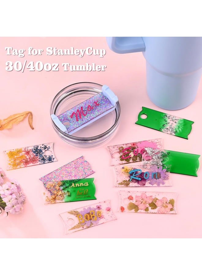 Actvty Name Plate Resin Molds for Stanley Cup Lid, 10 Cavities Name Tag Silicone Molds for Resin Casting, DIY Personalized Custom Name Plates for Stanley 40oz and 30oz - Image 5