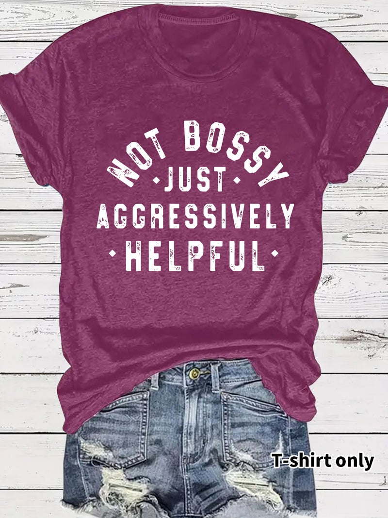 Aggressively Helpful Fashion Loose Casual Short Sleeve Round Neck T-Shirt Women - Image 1